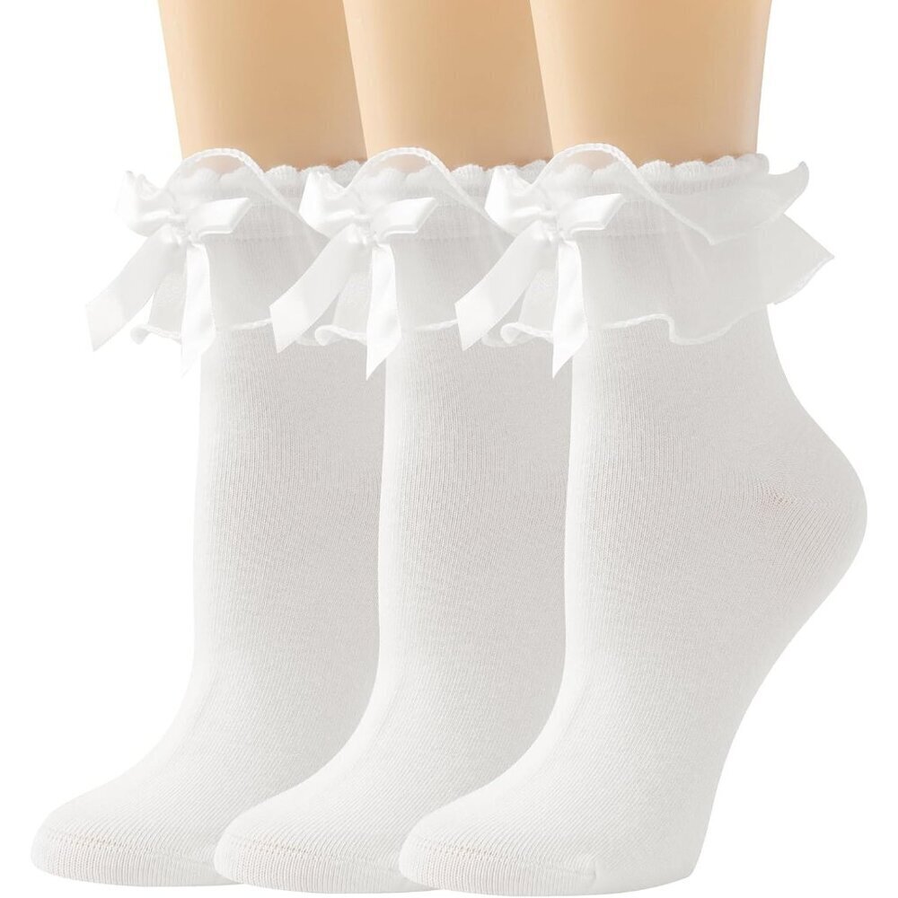 Lace Ruffle Frilly Socks Cotton Women 5-9 Versatile Fashion Accessories